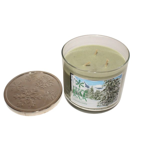 Bath Body Works Home FRESH BALSAM 3 Wick Candle, 14.5 oz NEW - Picture 3 of 6